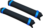 2 wrapped roofrack pads for carrying watercraft on a roofrack