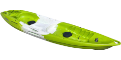 Green and white plastic sit on top form feelfree kayaks