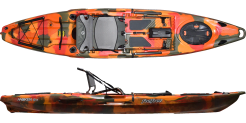 fire camoflauge fihsing kayak from feelfree kayaks, 12.5ft long