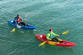 Kayaking the Feelfree Roamer 1 near Mount Batten, Devon