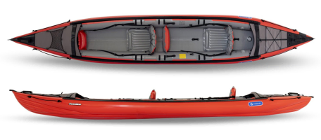 Gumotex Seashine inflatable tandem kayak with optional deck covers and rudder