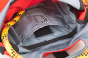 The HF Big Fish has as padded pocket inside for karabiner storage