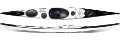 The Norse Idun composite kayak in the Black/White colour