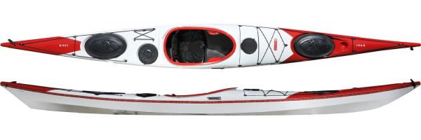 The Norse Idun sea kayak in the Red/ White colour
