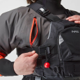 The zipped chest pocket on the NRS Stratos Jacket