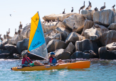 Hobie Oasis kayak with Hobie Sail Kit fitted