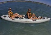 Paddling along the coast on the Hobie Oasis