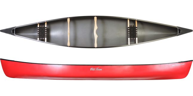 The Red Old Town Penobscot 174 with Wood/Webbed Seats