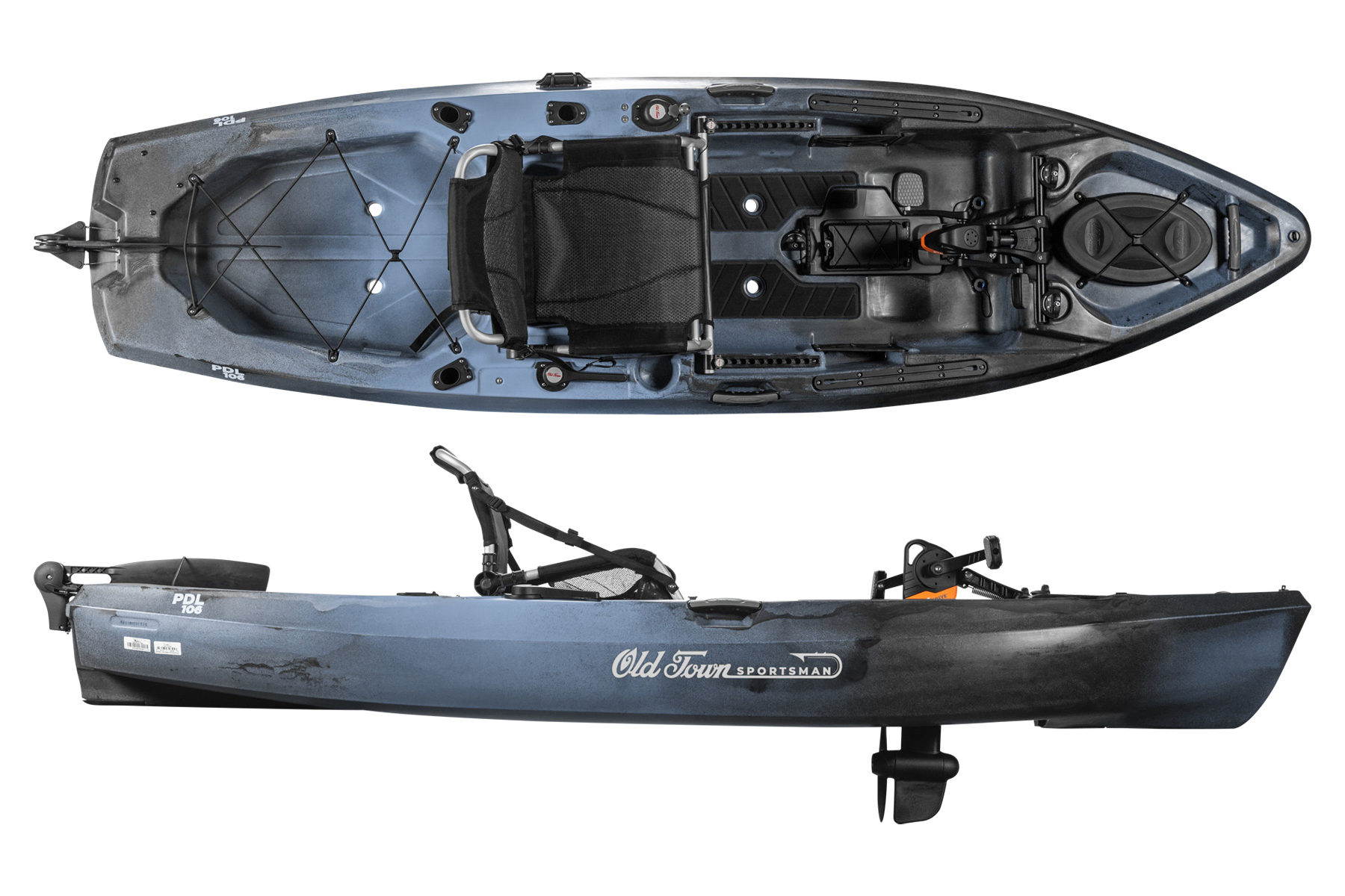Old Town Sportsman PDL 106 pedal drive fishing kayak