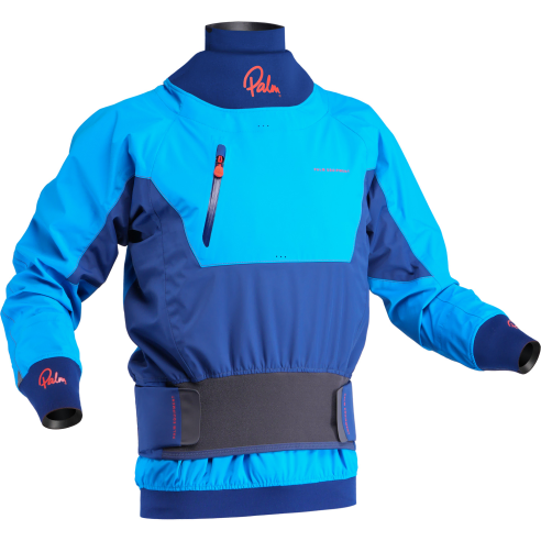 The Palm Atom canoeing Jacket in the Azure/Navy colour