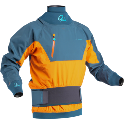 The Palm Atom whitewater kayak Jacket in the Pine/Tangelo colour