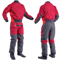 palm whitewater front entry drysuit in red