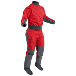 the outgoing red model of the Palm Cascade women's drysuit
