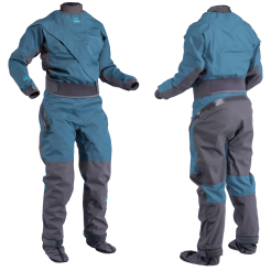 grey and green women's whitewater drysuit from Palm Equipment