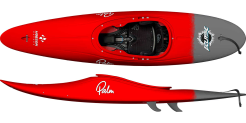 Palm manufactured plastic surf kayak deisnged by hobson kayaks wales, red and grey