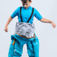 The Palm Rocket Kids suit is fitted with internal shoulder braces