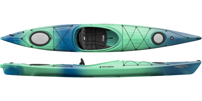 The Perception Carolina 14 kayak in the Mint colour