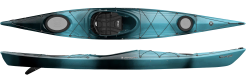 teal and black kayak for touring from perception UK