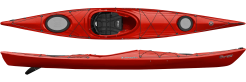 red coloured 15ft touring kayak from perception kayaks