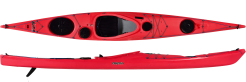 A Scarlet P&H Delphin II 155 with Skeg in CoreLite X
