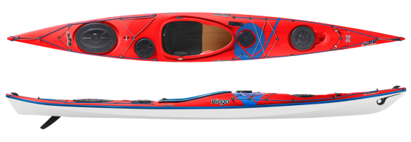 Virgo Composite Sea kayak in red, white and blue