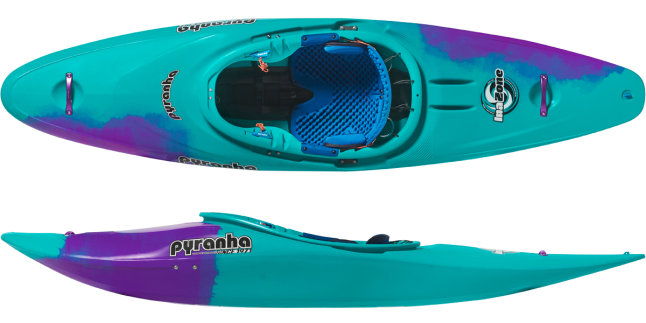learning boat with minimal rocker in purple from pyranha kayaks uk
