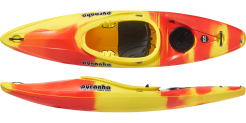 The Pyranha Ion Crossover kayak in Lava Blast colour