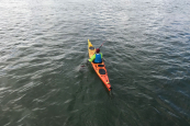 Paddling the Riot Brittany 16.5 in the Sea