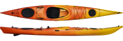 Riot Edge 15 Long Touring Kayak Perfect For Day Paddling or Multi-Day Expeditions Red/Yellow Colour Sunset 