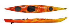 Riot Edge 15 Long Touring Kayak Perfect For Day Paddling or Multi-Day Expeditions Red/Yellow Colour Sunset 