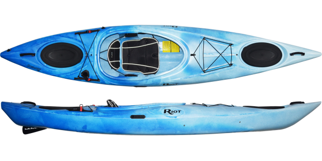 Riot Enduro 12 with drop down skeg for kayak touring