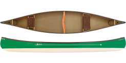 Ultralightweight composite canoe in Green and Red