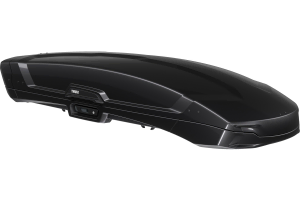 premium black shiny aerodynamic roofbox from thule