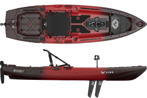 10ft red fishing kayak for pedalling and fishing