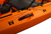 Solid side carry handles and paddle keeper are standard on the Sea Ghost 110 from Vibe