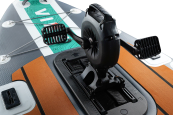 pedal drive fitted to the inflatable kayak