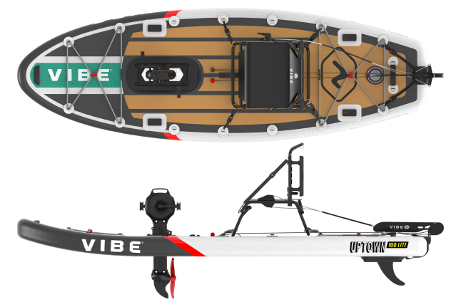 Inflatble pedal drive fishing kayak from Vibe kayaks