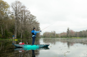 Stand-up fishing on the Vibe Yellowfin 100 kayak