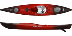 The Wave Sport Hydra 125 kayak shown in the Cherry Bomb colour option