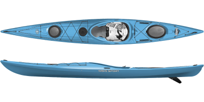 light blue touring kayak from wave-sport kayaks