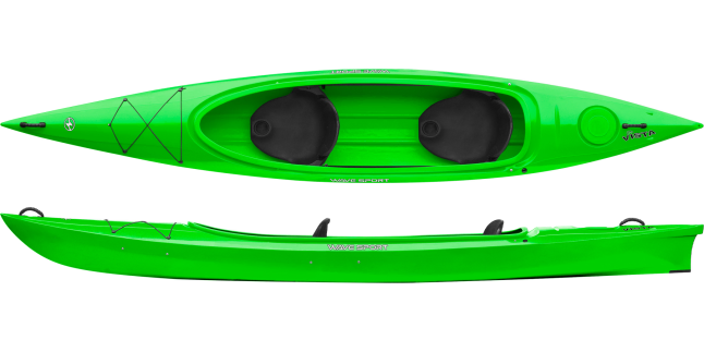 rental, unpadded wavesport vista tandem kayak