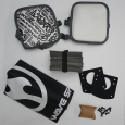 All the parts included with the Wave Sport WhiteOut Hip Pad Kit